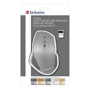 Myš bezdrátová, Verbatim Deluxe, šedá, optická, 1600DPI
