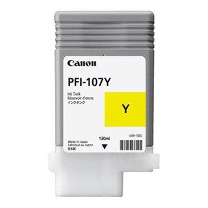 CANON PFI-107 Y - originální cartridge, žlutá, 130ml