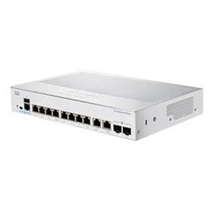 Cisco switch CBS250-8T-E-2G (8xGbE, 2xGbE/SFP combo, fanless) - REFRESH