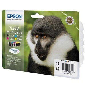 EPSON T0895 (C13T08954010) - originální cartridge, černá + barevná, 1x5,8ml/3x3,5ml