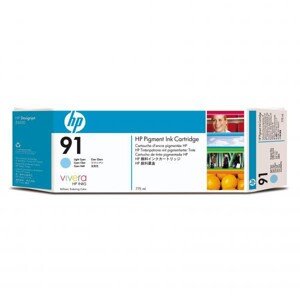 HP C9470A - originální cartridge HP 91, světle azurová, 775ml