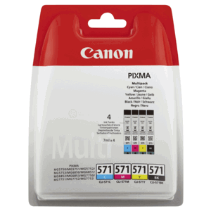 CANON CLI-571 - originální cartridge, černá + barevná, 4x7ml