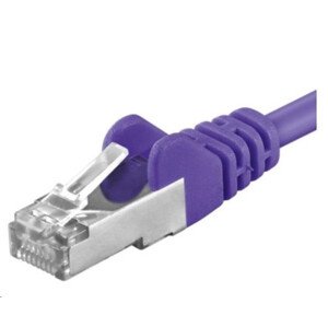 PREMIUMCORD Patch kabel CAT6a S-FTP, RJ45-RJ45, AWG 26/7 0, 5m fialová