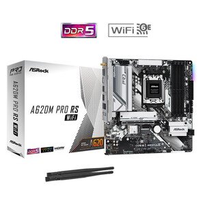 ASRock MB Sc AM5 A620M Pro RS WiFi, AMD A620, 4xDDR5, HDMI, DP