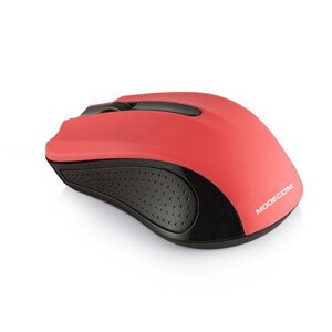 Modecom MC-WM9 bezdrátová optická myš, 3 tlačítka, 1200 DPI, USB nano 2,4 GHz, černo-červená