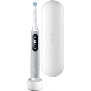 Oral-B iO Series 6 Grey Opal elektrický zubní kartáček, magnetický, 5 režimů, tlakový senzor, AI, pouzdro