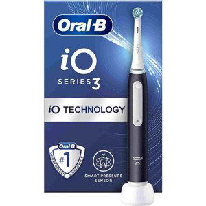 Oral-B iO Series 3 Matt Black elektrický zubní kartáček, magnetický, 3 režimy, tlakový senzor