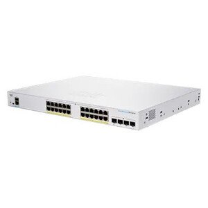 Cisco switch CBS250-24P-4G (24xGbE, 4xSFP, 24xPoE+, 195W, fanless)