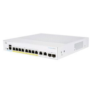 Cisco switch CBS250-8FP-E-2G (8xGbE, 2xGbE/SFP combo, 8xPoE+, 120W, fanless) - REFRESH