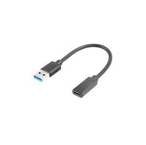 LANBERG kabel USB-C (F) 3.1 na USB-A (M) 15cm, černý