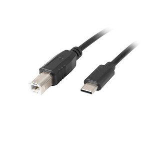 LANBERG USB-C (M) na USB-B (M) 2.0 kabel 1,8m, černý