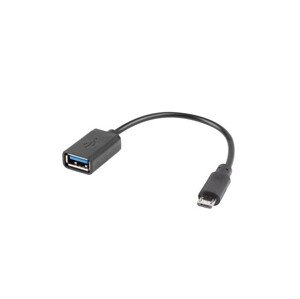 LANBERG USB Micro (M) 2.0 na USB-A(F) adaptér kabel 15CM černý OTG