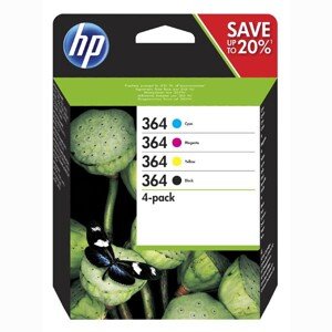 HP N9J73AE - originální cartridge HP 364, černá + barevná, 4x3ml