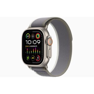 Apple Watch Ultra 2/49mm/Titan/Sport Band/Green-Grey Trail/-S/M