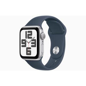 Apple Watch SE/44mm/Silver/Sport Band/Storm Blue/-S/M