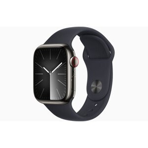 Apple Watch S9 Cell/41mm/Graphite/Sport Band/Midnight/-M/L