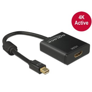 Delock adaptér mini Displayport 1.2 samec > HDMI samice 4K aktivní černý