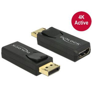 Delock adaptér Displayport 1.2 samec > HDMI samice 4K aktivní černý