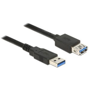 Delock Prodlužovací kabel USB 3.0 Typ-A samec > USB 3.0 Typ-A samice 0,5 m černý