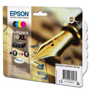 EPSON T1636 (C13T16364012) - originální cartridge, černá + barevná, 1x12,9ml/3x6,5ml