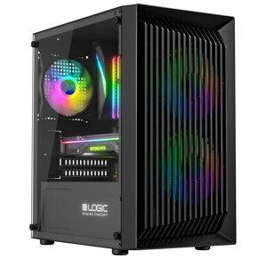 LOGIC PC skříň Atos ARGB MINI 1x USB 3.0, 2x USB 2.0 + audio, černá, bez zdroje