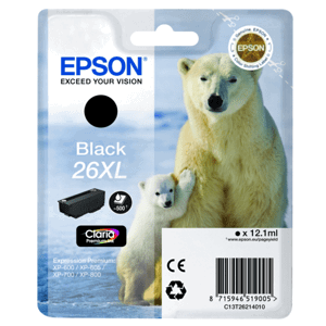 EPSON T2621 (C13T26214022) - originální cartridge, černá, 12,2ml