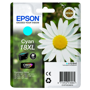 EPSON T1812 (C13T18124022) - originální cartridge, azurová, 6,6ml
