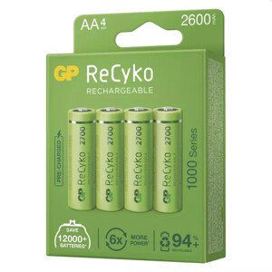 GP AA ReCyko 2 600 mAh, nabíjecí, (HR6), 4 ks PP