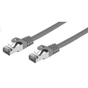 C-TECH Kabel patchcord Cat7, S/FTP, šedý, 0,25m