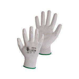 Povrstvené rukavice BRITA, bílé, vel. 09