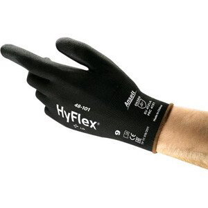 Povrstvené rukavice ANSELL HYFLEX 48-101, černé, vel. 07