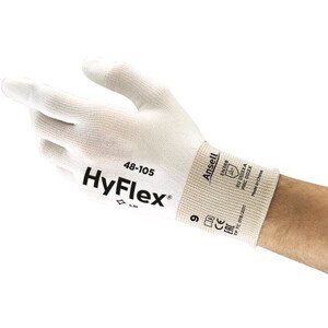 Povrstvené rukavice ANSELL HYFLEX 48-105, bílé, vel. 9
