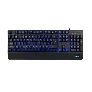 C-TECH Klávesnice KB-104BK, USB, 3 barvy podsvícení, černá, CZ/SK