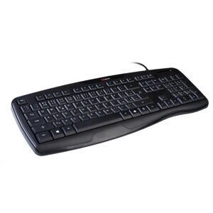 C-TECH Klávesnice KB-107 USB, ERGO,   černá, CZ/SK