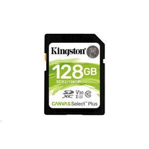 Kingston SDXC karta 128GB Canvas Select Plus (SDXC) 100R 85W Class 10 UHS-I