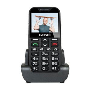 EVOLVEO EasyPhone XD, mobilní telefon pro seniory s nabíjecím stojánkem (černá barva)