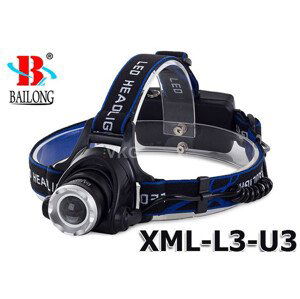 AKU čelovka Bailong BL-6699, led typu CREE XML + dobíjecí set