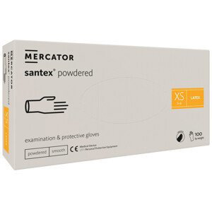 SANTEX POWDERED – Latexové pudrované rukavice tělové, 100 ks, L