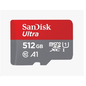 SanDisk MicroSDXC karta 512GB Ultra (150 MB/s, A1 Class 10 UHS-I) + adaptér