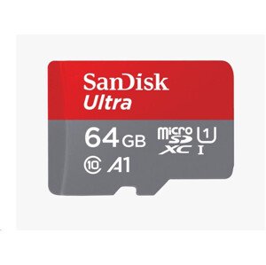 SanDisk MicroSDXC karta 64GB Ultra (140 MB/s, A1 Class 10 UHS-I) + adaptér