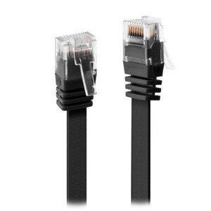 XtendLan patch kabel Cat6, UTP - 0, 5m, černý, plochý (prodej po 10 ks)