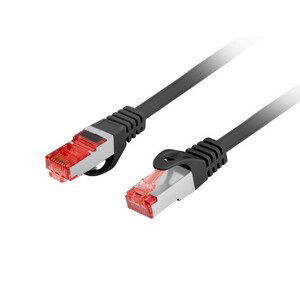 LANBERG Patch kabel CAT 6 S-FTP, AWG 26/7, LSZH, měď, černý, 0,25m