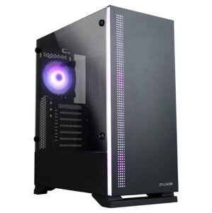 Zalman case miditower S5 černá, bez zdroje, ATX, 1x USB 3.0, 2x USB 2.0, průhledná bočnice, černá