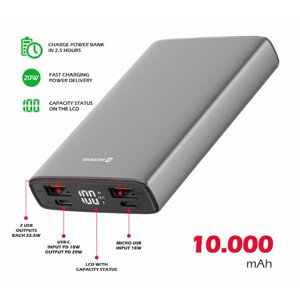 SWISSTEN ALUMINUM POWER BANK 10000 mAh