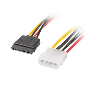 LANBERG Molex (M) 4 PIN na 2x SATA (F) 15 PIN kabel 30cm