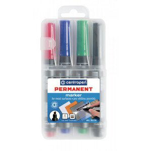 Značkovač Centropen 8576/4 permanent 4 barvy klínový hrot 1-4,6mm