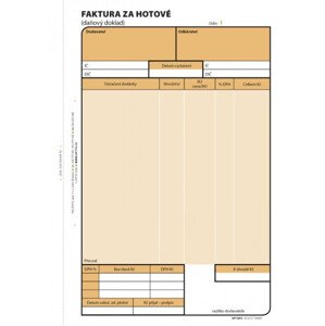 Tiskopis Faktura za hotové A5 samopropis číslovaná 2x50 listů OPTYS 1073