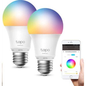 TP-Link Tapo L530E(2-pack) chytrá WiFi stmívatelná LED žárovka (barevná, 2500K-6500K, 806lm, 2, 4GHz, E27)