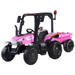 mamido Dětský elektrický traktor s přívěsem Blast 4x4 růžový
