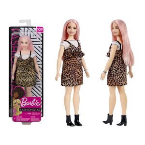 mamido Panenka Barbie Fashionistas s šaty v leopardím vzoru